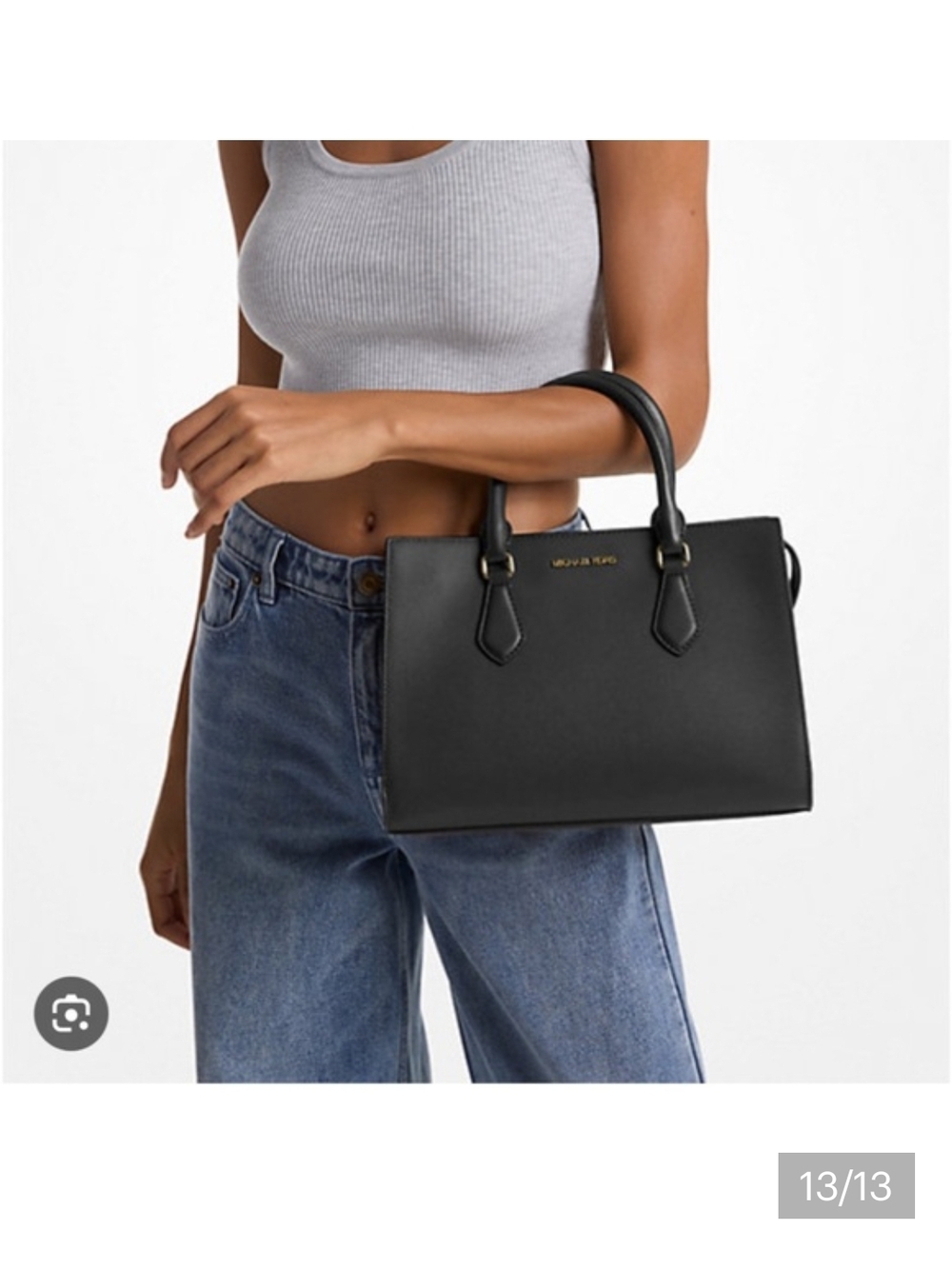 MICHAEL KORS Shelia Medium Satchel Classic Black Tote NWOT